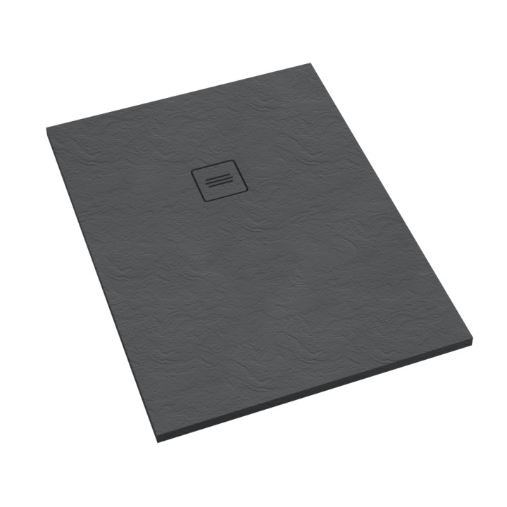 Schedline Brodzik kompozytowy Stabilsound Plus® Protos Grey Stone 80x180x4 cm, prostokątny, Gwarancja 15 lat